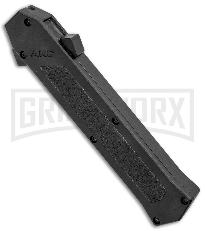 AKC F-16 Black Inlay D/A OTF Automatic Knife - Bayo Black Plain - Image 2