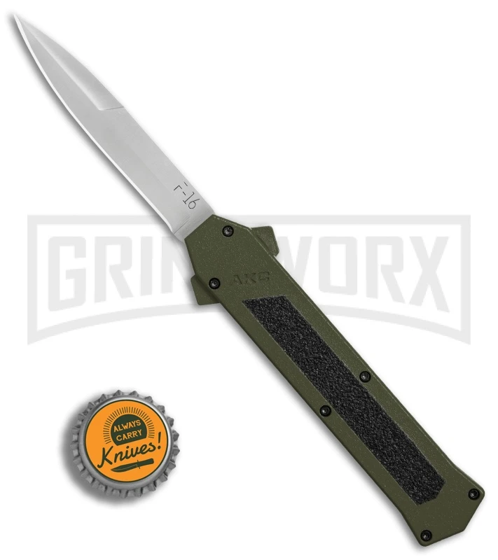 AKC F-16 OD Green D/A OTF Automatic Knife - Bayo Satin Plain - Image 4