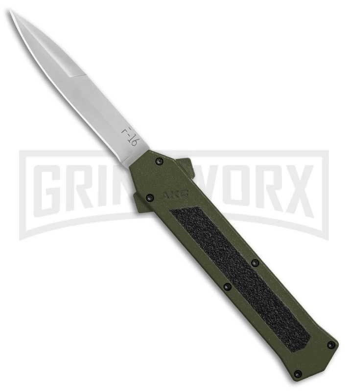 AKC F-16 OD Green D/A OTF Automatic Knife - Bayo Satin Plain