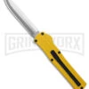 AKC F-20 D/A Spear Point Yellow OTF Automatic Knife - Satin Plain