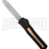 AKC World F-20 Black + Copper D/A OTF Automatic Knife -Spear Point Satin Plain