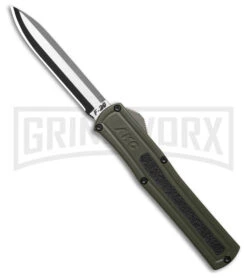 AKC F-20 OD Green D/A OTF Automatic Knife - Two-Tone Plain