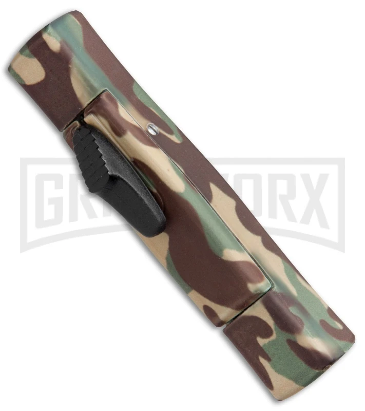 AKC Minion Concord Green Camo OTF Automatic Knife - Flat Gold Plain - Image 2
