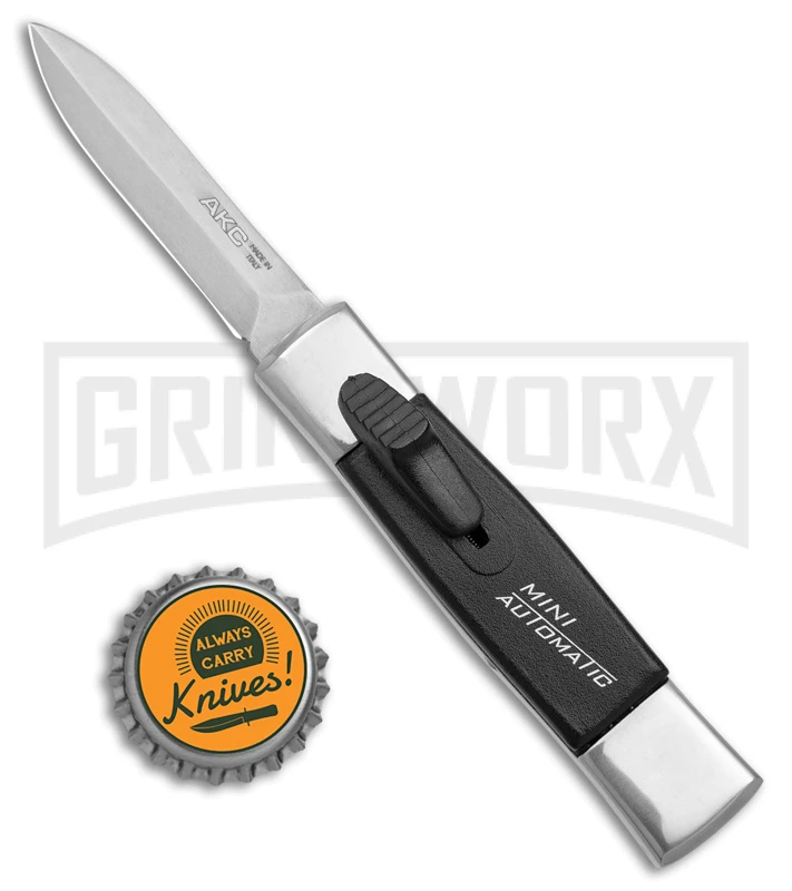 AKC Minion Concord Polish/Black OTF Automatic Knife- Satin Dagger - Image 4