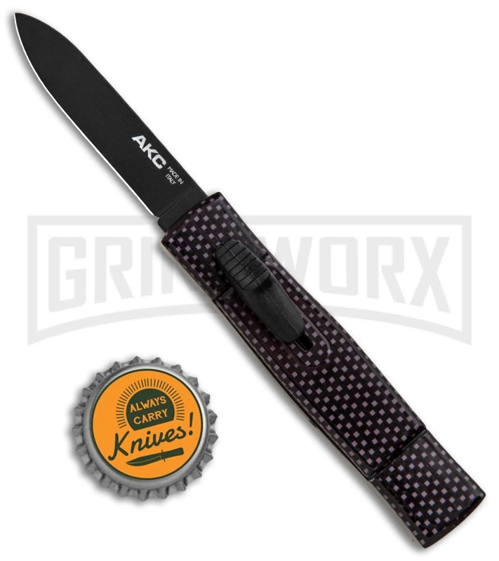 AKC Minion Concord Sim Carbon Fiber OTF Automatic Knife - Black Flat - Image 4