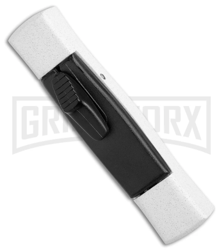 AKC Minion Concord White/Black OTF Automatic Knife - Flat Grind Black Plain - Image 2