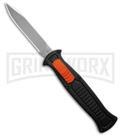 AKC X-treme EVO R Black/Orange Aluminum Slide OTF Automatic Knife - Satin Plain