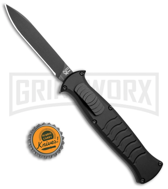 AKC X-treme EVO Black OTF Automatic Knife - Black Plain - Image 4