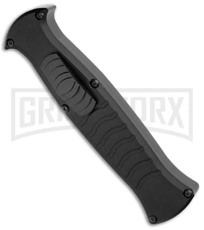 AKC X-treme EVO Black OTF Automatic Knife W/ Pocket Clip - Black Plain - Image 2