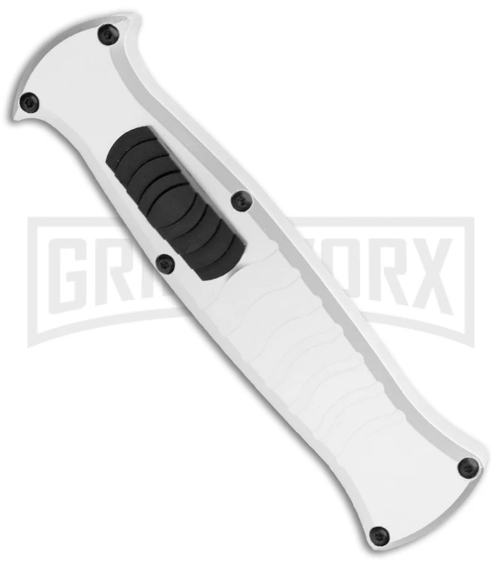 AKC X-treme EVO Silver OTF Automatic Knife - Black Plain - Image 2