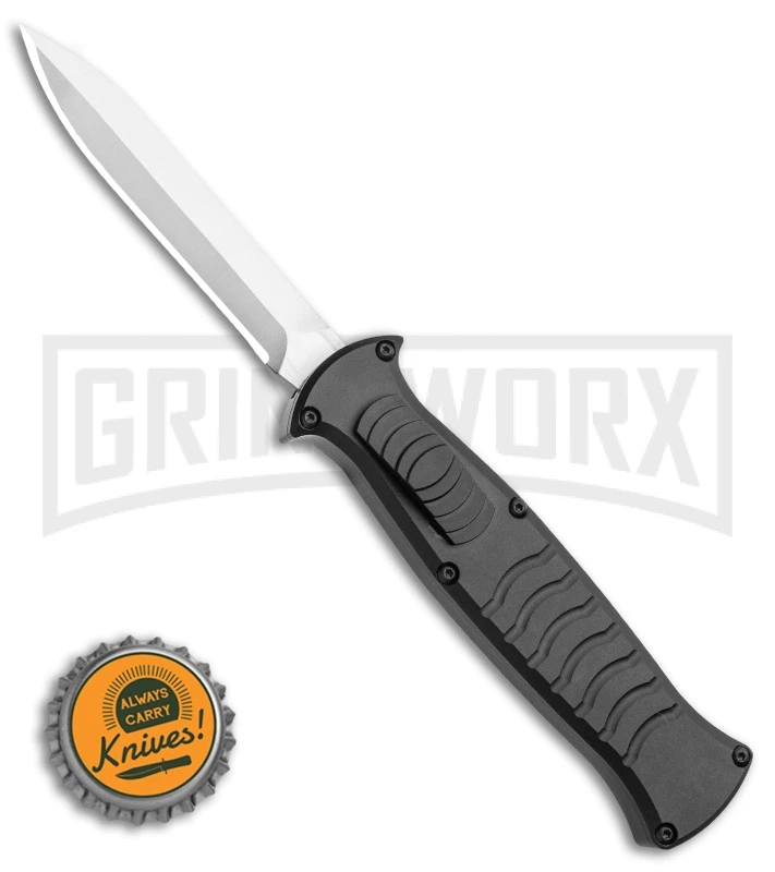 AKC X-treme EVO Black OTF Automatic Knife - Satin Plain Dagger - Image 4