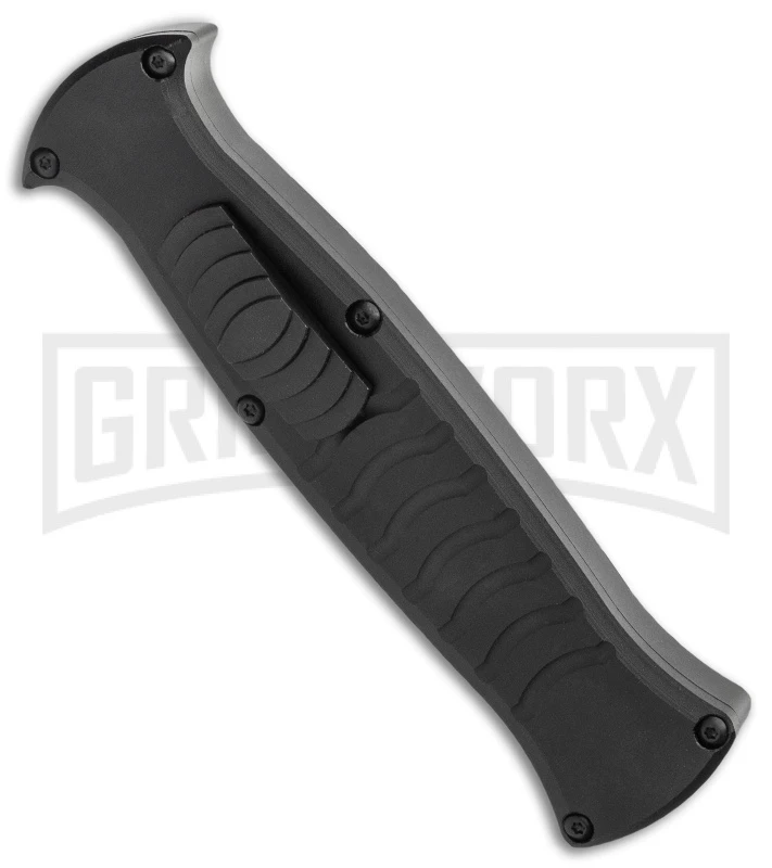 AKC X-treme EVO Black OTF Automatic Knife - Satin Plain Dagger - Image 2