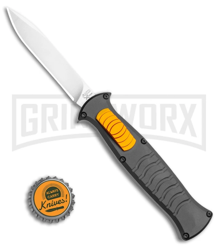 AKC X-treme EVO Black / Orange Slide OTF Automatic Knife - Satin Plain - Image 4