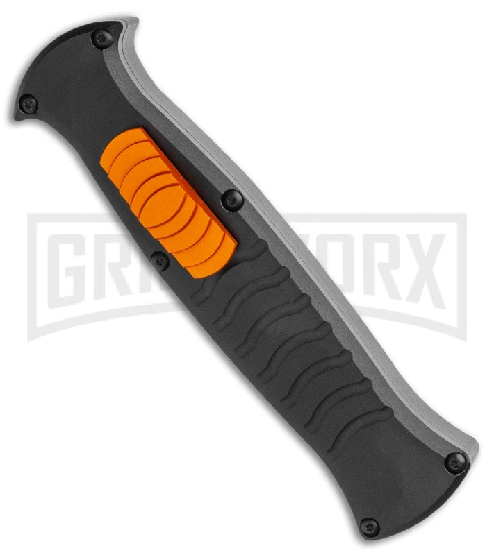 AKC X-treme EVO Black / Orange Slide OTF Automatic Knife - Satin Plain - Image 2