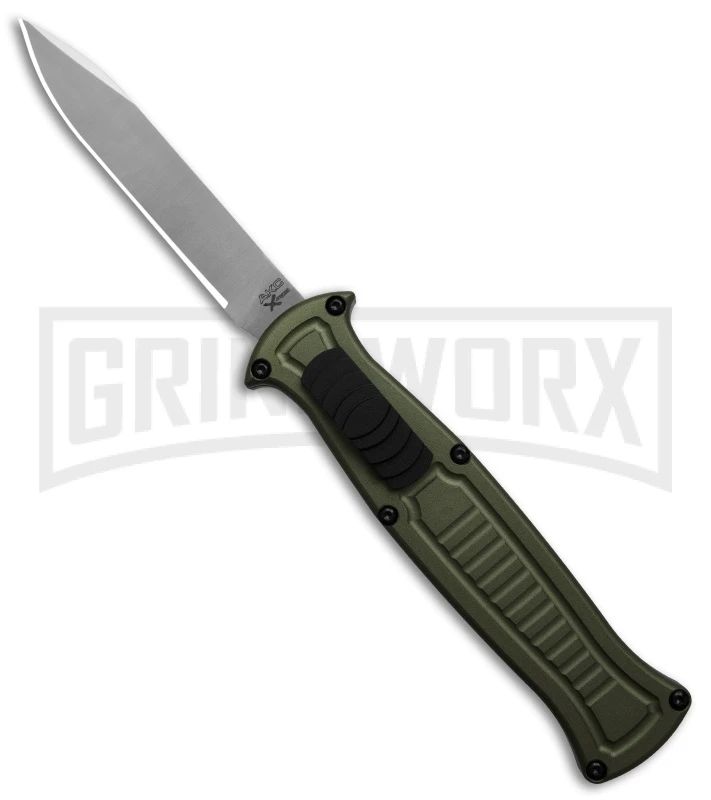 AKC X-treme EVO R Green Aluminum OTF Automatic Knife - Satin Plain