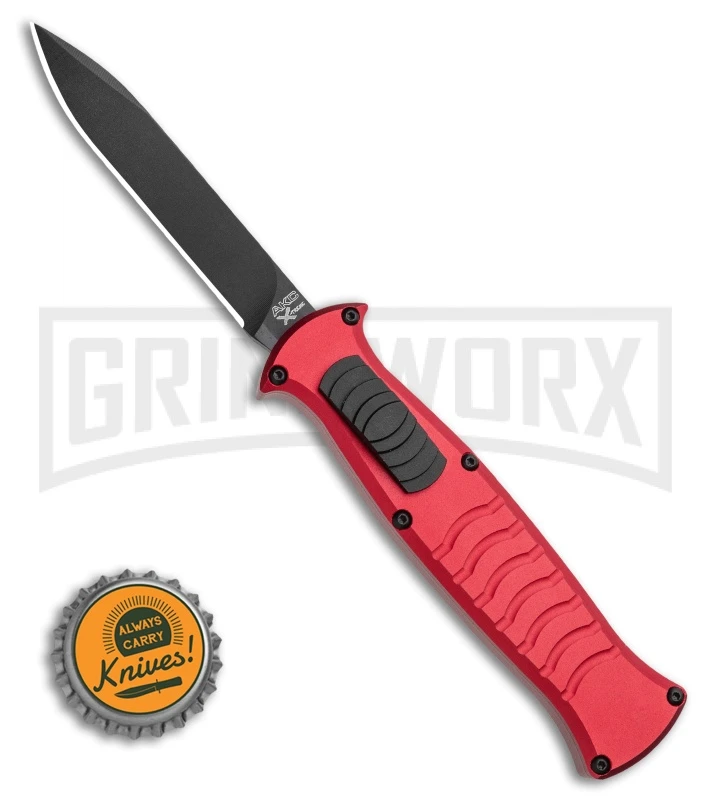 AKC X-treme EVO RB OTF Automatic Knife - Red Black Plain - Image 4