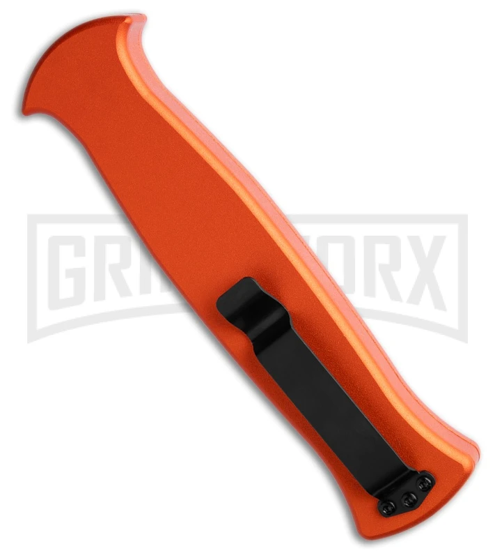 AKC X-treme EVO R Orange Aluminum/Black Slide OTF Automatic Knife - Black Plain - Image 3