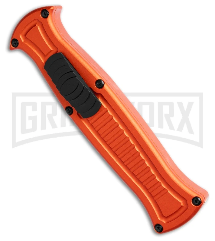 AKC X-treme EVO R Orange Aluminum/Black Slide OTF Automatic Knife - Black Plain - Image 2