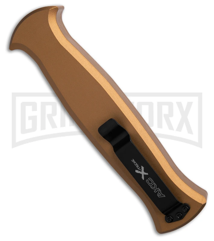 AKC X-treme EVO Gold OTF Automatic Knife - Black Plain Dagger - Image 3