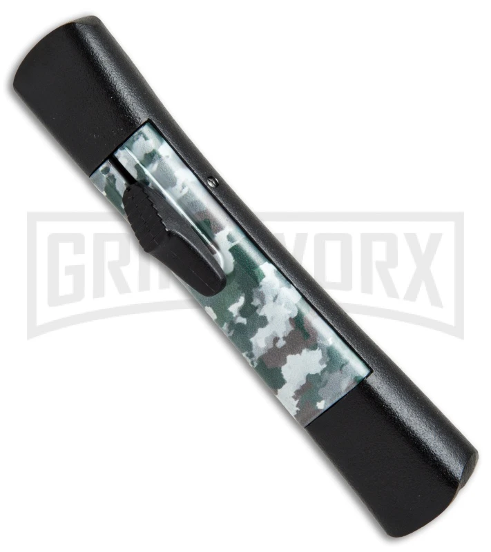 AKC Concord Arctic Camo OTF Automatic Knife - Flat Grind Black Plain - Image 2