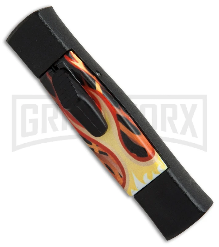 AKC Minion Concord Flames OTF Automatic Knife - Black Flat - Image 3