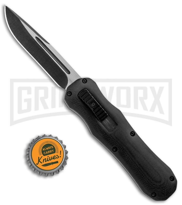 Atomic D/A Black G-10 OTF Automatic Knife - Drop Point Two Tone Plain - Image 5