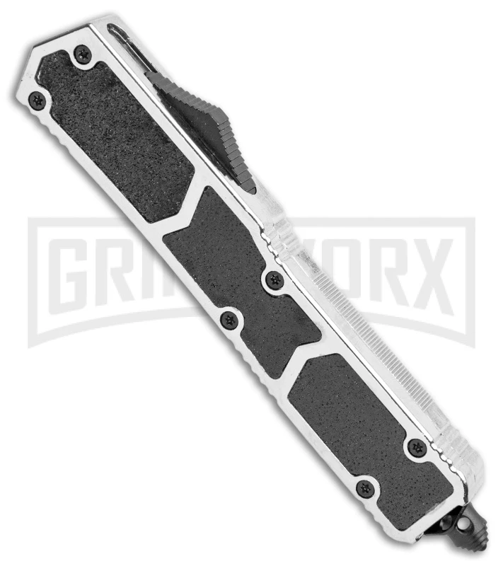 Atomic Slim Dagger Silver OTF Automatic Knife - Two Tone Plain - Image 2