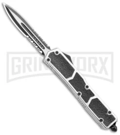 Atomic Slim Dagger OTF Automatic Knife Silver - Serr Two Tone Dagger