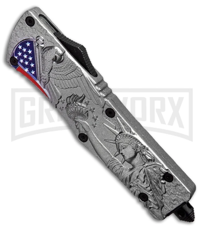 Atomic Defender Large OTF Automatic Knife American Liberty - Two Tone Dagger - Image 2