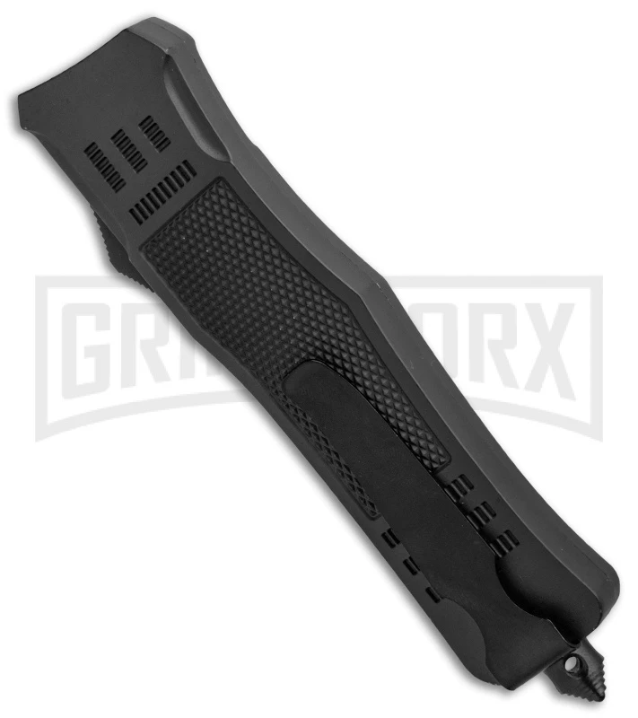 Atomic Defender Large OTF Automatic Knife Black - Two Tone Dagger - Image 3