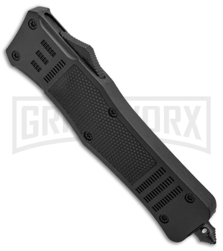 Atomic Defender Large OTF Automatic Knife Black - Two Tone Dagger - Image 2