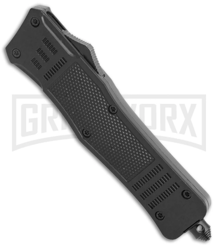 Atomic Defender Large OTF Automatic Knife Black - Serr Two Tone Dagger - Image 2