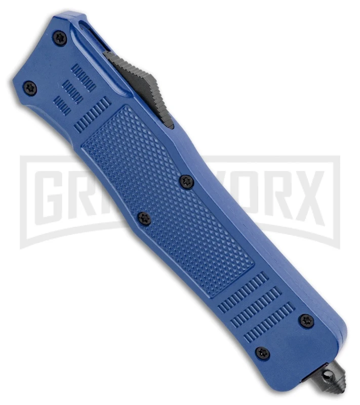 Atomic Defender Large OTF Automatic Knife Blue - Two Tone Dagger - Image 2