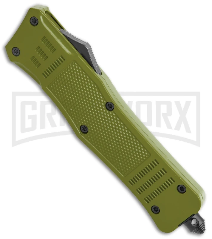 Atomic Defender Large OTF Automatic Knife OD Green - Two Tone Dagger - Image 2