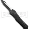 Atomic Defender Large Black Aluminum OTF Automatic Knife - Two Tone Recurve