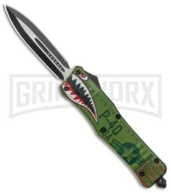 Atomic Defender Large OTF Automatic Knife Green Warhawk - Two Tone Dagger