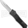 Atomic Defender Medium OTF Auto Drop Point Knife Black Serrated Satin