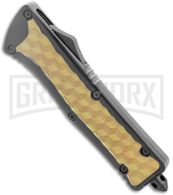 Atomic Destroyer OTF Automatic Knife Black/Tan Box Textured - Two Tone Tanto - Image 2