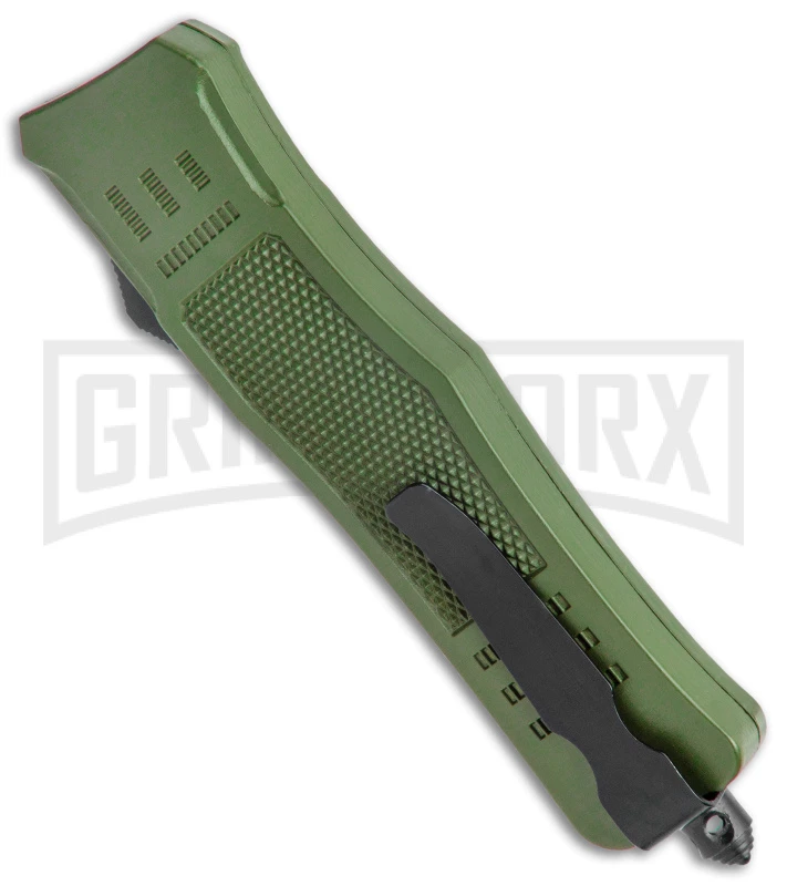 Atomic Defender Medium OTF Automatic Knife Dark Green - Two Tone Drop Point - Image 3