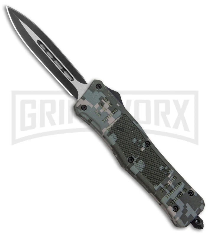 Atomic Defender Medium OTF Automatic Knife Digi Camo - Dagger Two Tone