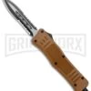 Atomic Defender Medium OTF Automatic Dagger Sand Brown - (3.25" Serr)