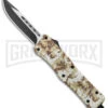 Atomic Defender Medium Tan Digi Camo OTF Automatic Knife - Two Tone Plain