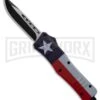 Atomic Defender Texas Flag Lonestar Medium OTF Automatic Knife - Two-Tone Plain