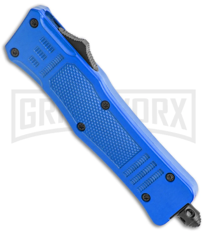 Atomic Defender Mini OTF Blue Automatic Dagger Knife - Two Tone Plain - Image 2