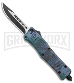 Atomic Defender Mini OTF Automatic Knife Green Digi Camo - Two Tone Drop Point