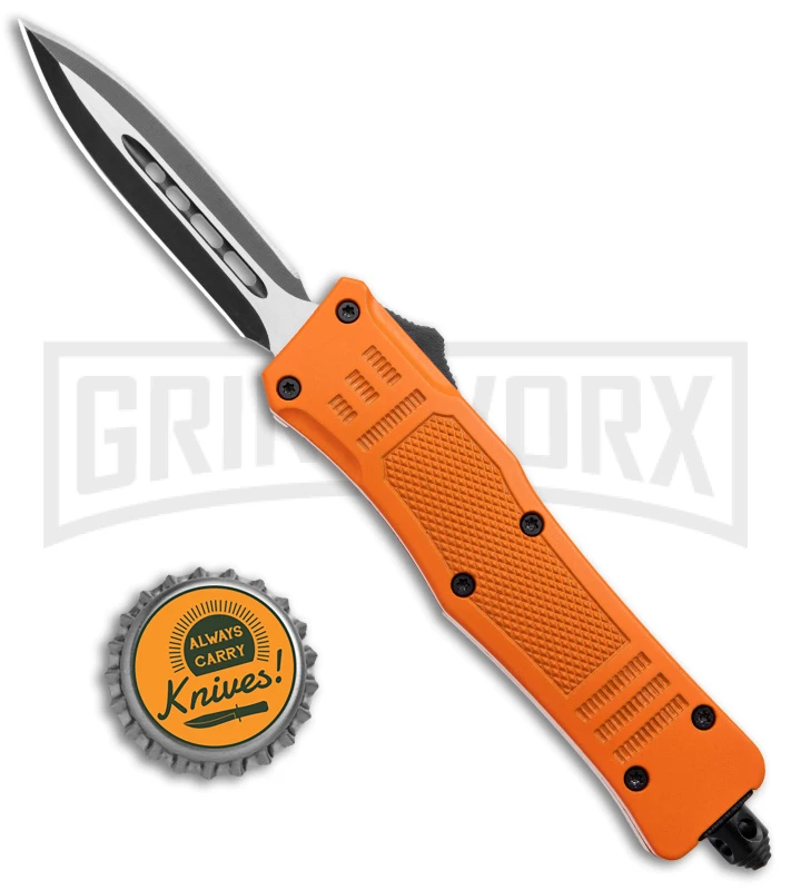 Atomic Defender Mini OTF Automatic Knife Orange - Two Tone Dagger - Image 4