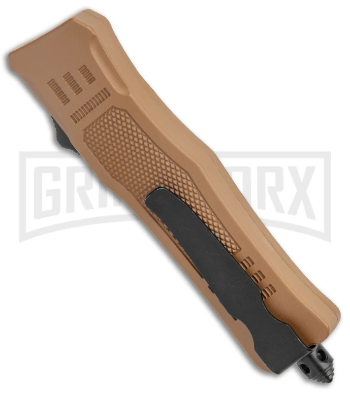 Atomic Defender Mini OTF Automatic Knife Sand Brown (2.625" Two-Tone) - Image 3