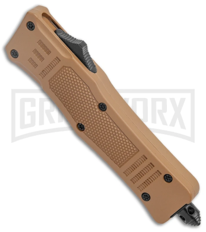Atomic Defender Mini OTF Automatic Knife Sand Brown (2.625" Two-Tone) - Image 2