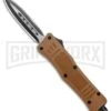 Atomic Defender Mini OTF Automatic Knife Sand Brown - Two Tone Spear Point