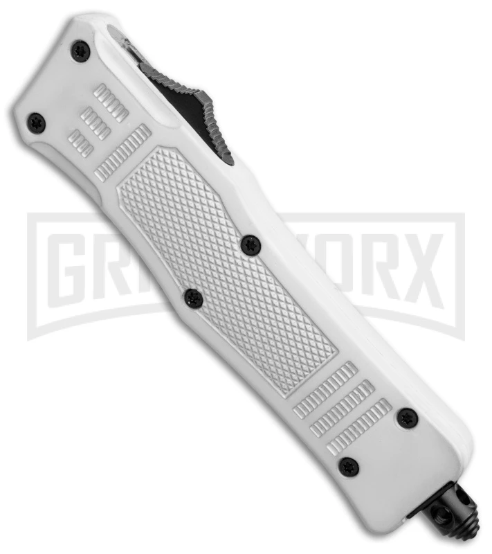 Atomic Defender Mini White OTF Automatic Dagger Knife - Two Tone Plain - Image 2